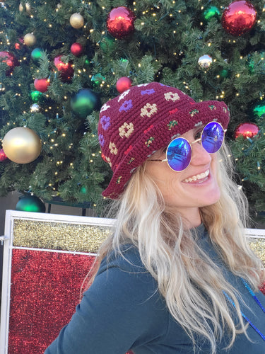 Rainbow Daisy Crochet Bucket Hat