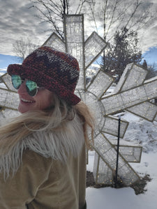 Neutral Zig Zag Crochet Bucket Hat