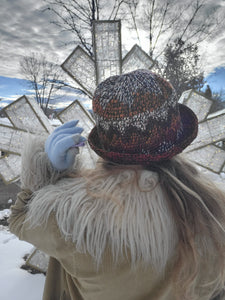 Neutral Zig Zag Crochet Bucket Hat