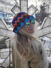 Load image into Gallery viewer, Rainbow Zig Zag Star Crochet Bucket Hat