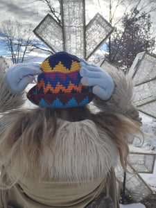 Rainbow Zig Zag Star Crochet Bucket Hat