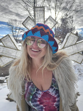 Load image into Gallery viewer, Rainbow Zig Zag Star Crochet Bucket Hat