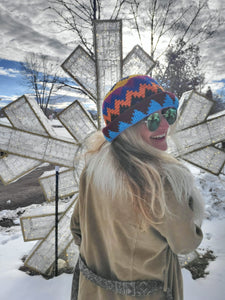 Rainbow Zig Zag Star Crochet Bucket Hat