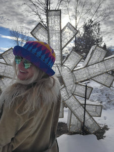 Rainbow Diamond Jester Crochet Bucket Hat