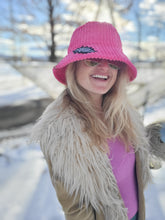 Load image into Gallery viewer, Pink Courdoroy bucket hat with Zebra Dead Bolt