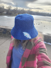 Load image into Gallery viewer, Blue Courdouroy Sparkly Dead Bolt Bucket Hat