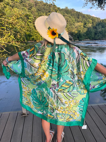 Tropical Green Silky Kimono
