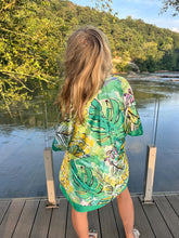 Load image into Gallery viewer, Tropical Green Silky Kimono