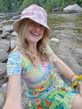 Load image into Gallery viewer, Baby Pink Flower Power Bucket hat