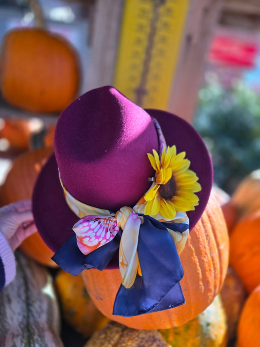 Burgundy Fall Fedora