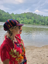 Load image into Gallery viewer, Earth Tone Rainbow Guatemalan Rasta Newsboy Cap