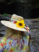 Load image into Gallery viewer, Handmade Guatemalan Palm Hat with Earthtone Brim