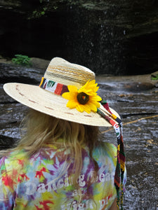 Handmade Guatemalan Palm Hat with Earthtone Brim