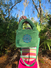 Load image into Gallery viewer, Green Mandala Patch Courdory Handbag