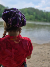 Load image into Gallery viewer, Purple and Black Guatemalan Rasta Newboy Cap