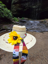 Load image into Gallery viewer, Handmade Guatemalan Palm Hat with Earthtone Brim