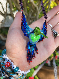 HandBeaded Guatemalan Hummingbird Necklace