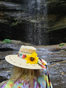 Handmade Guatemalan Palm Hat with Earthtone Brim