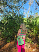 Load image into Gallery viewer, Green Mandala Patch Courdory Handbag