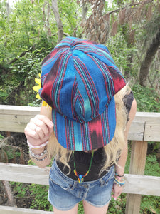 Blue N Red Tribal Abstract Newsboy Hat