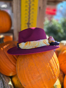 Burgundy Fall Fedora