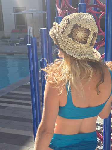 Fall Straw Flower Hat
