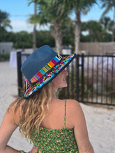 Load image into Gallery viewer, Navy Blue Guatemalan Embroderied Sun Hat