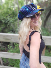 Load image into Gallery viewer, Black and Blue Rasta Newsboy Hat