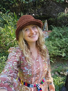 Knit brown Bucket Hat