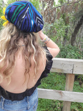 Load image into Gallery viewer, Black and Blue Rasta Newsboy Hat