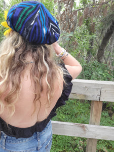 Black and Blue Rasta Newsboy Hat