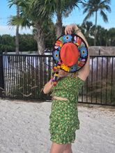 Load image into Gallery viewer, Orange Guatemalan Straw Embroidered Hat