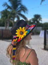Load image into Gallery viewer, Black Guatemalan Embroidered Straw Hat