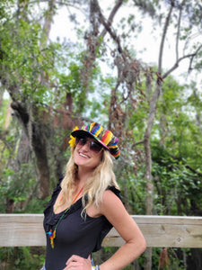 Rainbow Rasta NewsBoy Hat