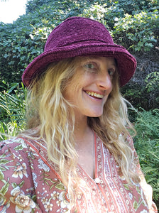 Knit Burgandy Bucket Hat