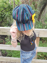 Load image into Gallery viewer, Black Blue Turquoise N Red Rasta Newsboy Hat