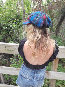 Blue N Red Tribal Abstract Newsboy Hat