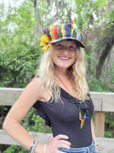 Load image into Gallery viewer, Rainbow Rasta NewsBoy Hat