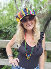 Load image into Gallery viewer, Rainbow Rasta NewsBoy Hat