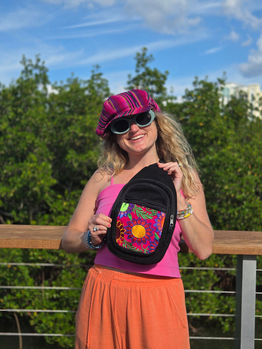 Black Guatemalan Embroidered Shoulder Bag