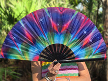 Load image into Gallery viewer, Trippy Rainbow Festival Fan
