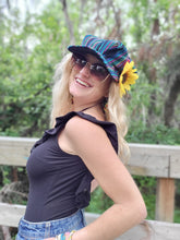 Load image into Gallery viewer, Black Blue Turquoise N Red Rasta Newsboy Hat