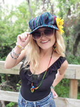 Load image into Gallery viewer, Black Blue Turquoise N Red Rasta Newsboy Hat