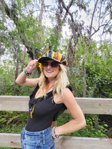 Rainbow Rasta NewsBoy Hat