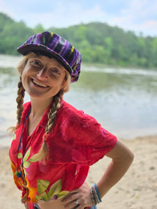 Purple and Black Guatemalan Rasta Newboy Cap