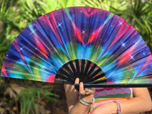 Load image into Gallery viewer, Trippy Rainbow Festival Fan