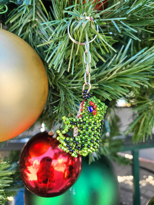Beaded Frog Key Chain
