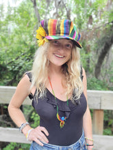 Load image into Gallery viewer, Rainbow Rasta NewsBoy Hat