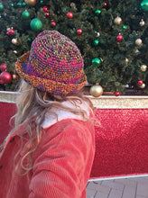 Load image into Gallery viewer, Multi Purple Rainbow Crochet Bucket Hat