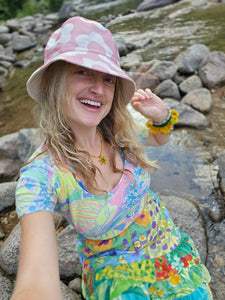 Baby Pink Flower Power Bucket hat